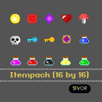 Pixelart itempack 16x16 sprites- free assetpack