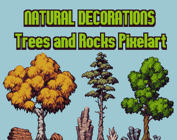 Trees & Rocks - Natural Decorations Pixelart