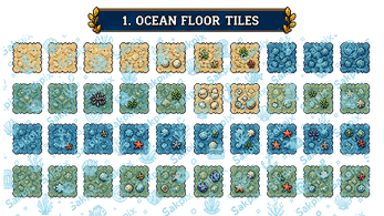 Underwater Ocean Depths â Top-Down Pixel Art Asset Pack