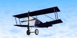 Low poly biplane airplane model