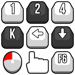 PC Keyboard, Mouse, and Touch Input Icons